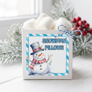 Schneemann-Kissen-Weihnachtsfeier unartiger Elf-Fa Quadratischer Aufkleber