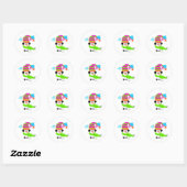 Schneemann Klassischer Rund Sticker (Blatt)