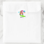Schneemann Klassischer Rund Sticker (Tasche)