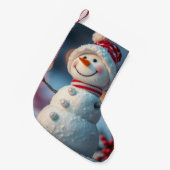 Schneemann Kleiner Weihnachtsstrumpf (Vorderansicht (hängend))