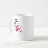 Schneemann kleines Mädchen verliebt Kaffeetasse (Vorderseite Links)