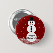 Schneemann-Knopf Button (Vorne & Hinten)