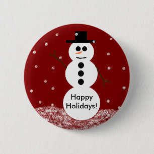 Schneemann-Knopf Button