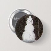 Schneemann-Knopf Button (Vorne & Hinten)