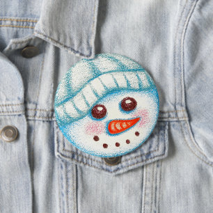 Schneemann-Knopf Button