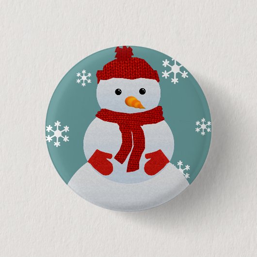 Schneemann-Knopf Button (Vorderseite)