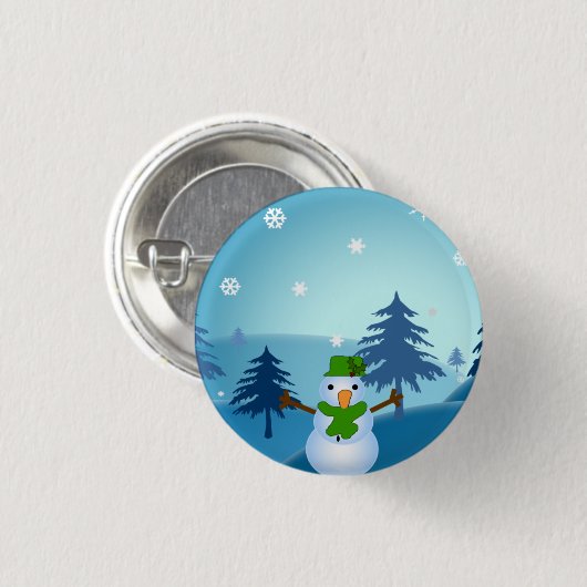 Schneemann-Knopf Button (Vorne & Hinten)