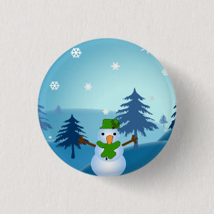 Schneemann-Knopf Button