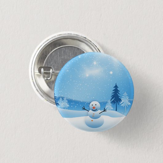 Schneemann-Knöpfe Button (Vorne & Hinten)