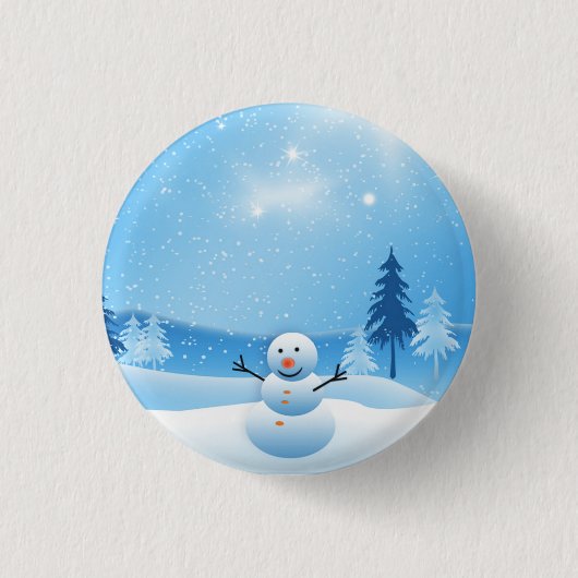 Schneemann-Knöpfe Button (Vorderseite)