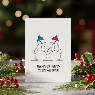 Schneemann-Kuss-Weihnachtskarte – Süße Feiertagsli Feiertagskarte