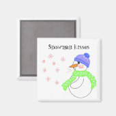 Schneemann Küsse Magnet (Vorderseite/Rückseite)