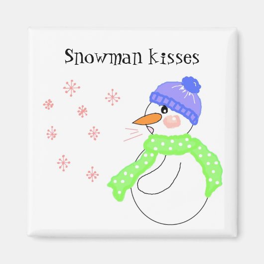 Schneemann Küsse Magnet (Vorne)
