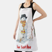 Schneemann lächelt im Schnee für lustige Weihnacht Schürze (InSitu)