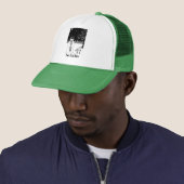 Schneemann lächelt in der Schneeszene Weihnachten Truckerkappe (Beispiel)