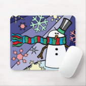 Schneemann-Landschaft Mousepad (Mit Mouse)