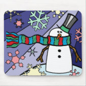 Schneemann-Landschaft Mousepad (Vorne)