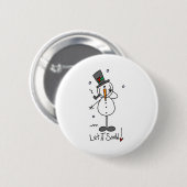 Schneemann Lass es schneien Button (Vorne & Hinten)