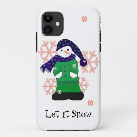 Schneemann Lass es schneien Case-Mate iPhone Hülle (Rückseite)