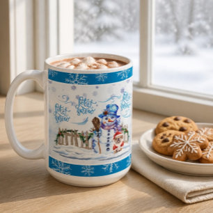 Schneemann Lass es schneien Kaffeetasse