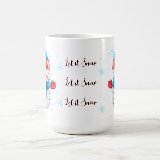 Schneemann Lass es schneien Tasse (Mittel)