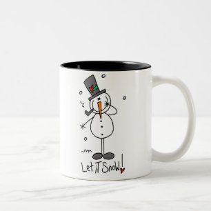 Schneemann Lass es schneien Zweifarbige Tasse