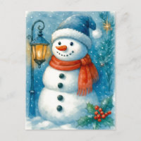 Schneemann-Laternen-Gemütliche-Weihnachts-Wasserfa