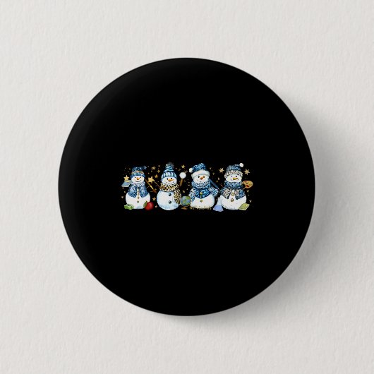 Schneemann-Lehrer-Winter-Leopard-Clroom-Cute-Blue- Button (Vorderseite)