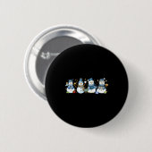 Schneemann-Lehrer-Winter-Leopard-Clroom-Cute-Blue- Button (Vorne & Hinten)