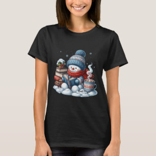 Schneemann Lesebücher Liebhaber Bibliothekar Büche T-Shirt