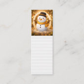 Schneemann-Lesezeichen Mini Visitenkarte (Vorderseite)