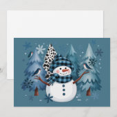 Schneemann Lustiger Weihnachten Xmas Feiertage Bäu (Vorne/Hinten)