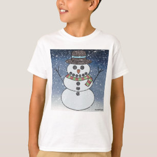 Schneemann m. BG (weiß) - Jungen Basic T-Shirt