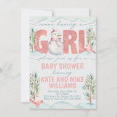 Schneemann-Mädchen-Babyparty-Einladung laden ein Einladung (Vorderseite)