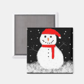 Schneemann Magnet (Vorderseite/Rückseite)