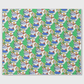 Schneemann, Marine Geschenkpapier (Flach)