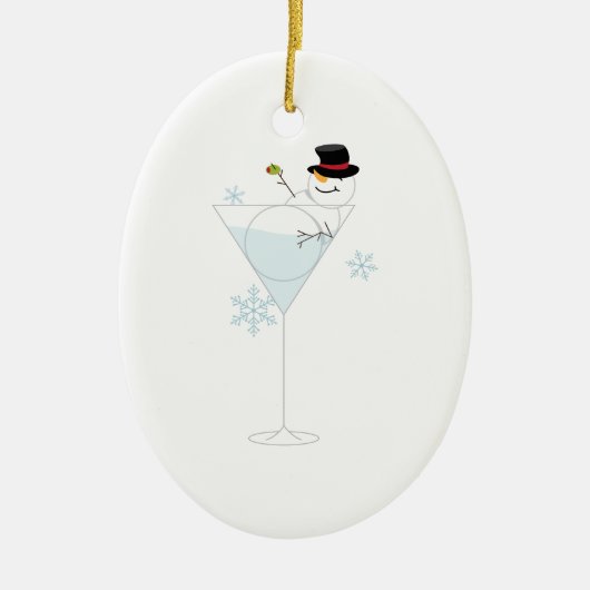 Schneemann Martini Keramikornament (Vorne)