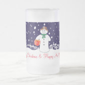 Schneemann Mattglas Bierglas (Mittel)