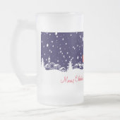 Schneemann Mattglas Bierglas (Links)