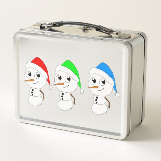 Schneemann Metall Brotdose (Rückseite)