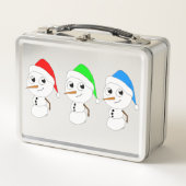 Schneemann Metall Brotdose (Vorderseite)