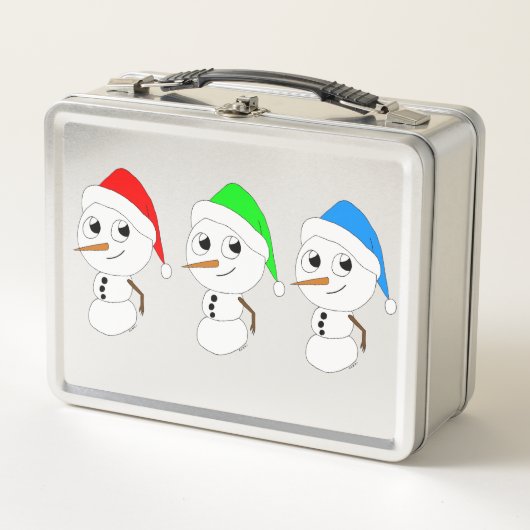 Schneemann Metall Brotdose (Vorderseite)