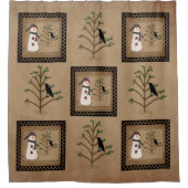 Schneemann mit Baumduschvorhang Duschvorhang (Vorderseite)