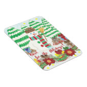 Schneemann mit Besen Holiday-Premium-Magnet Magnet (Rechte Seite)