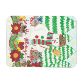 Schneemann mit Besen Holiday-Premium-Magnet Magnet (Horizontal)