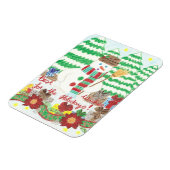 Schneemann mit Besen Holiday-Premium-Magnet Magnet (Linke Seite)
