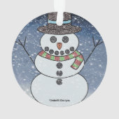 Schneemann mit BG - Acrylschmuck Ornament (Rückseite)