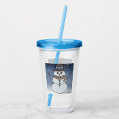 Schneemann mit BG - Akrylcup Acryltrinkbecher (Rückseite)