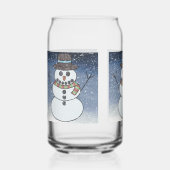 Schneemann mit BG - Glasdose Dosenglas (Vorderseite)