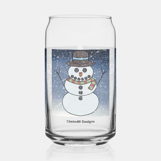 Schneemann mit BG - Glasdose Dosenglas (Links)